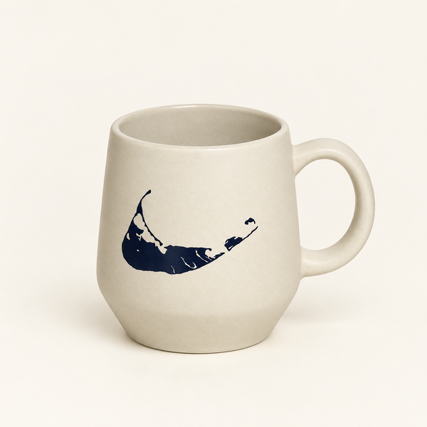 VERONA MUG - IVORY WITH NAVY MAP OF NANTUCKET