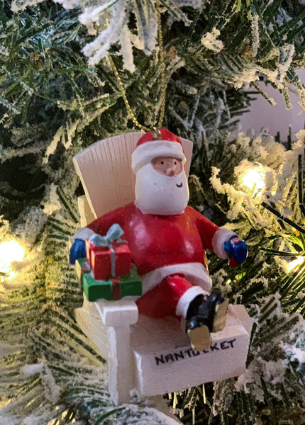 Santa Sitting on Adirondack Chair