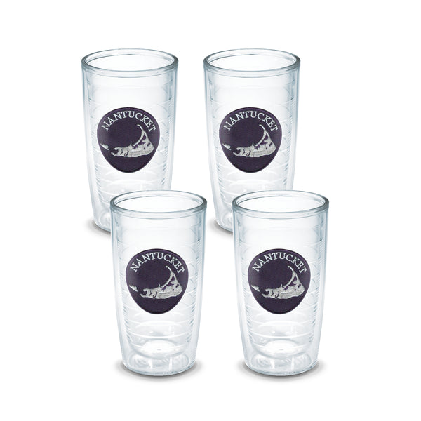 16 oz Nantucket Island Navy Patch Tervis - Set of 4