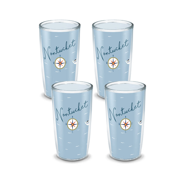 16 oz Nantucket Map & Compass Tervis - Set of 4
