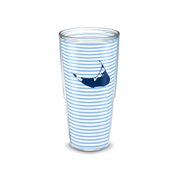 24 oz Nantucket Blue Stripe Tervis Big T