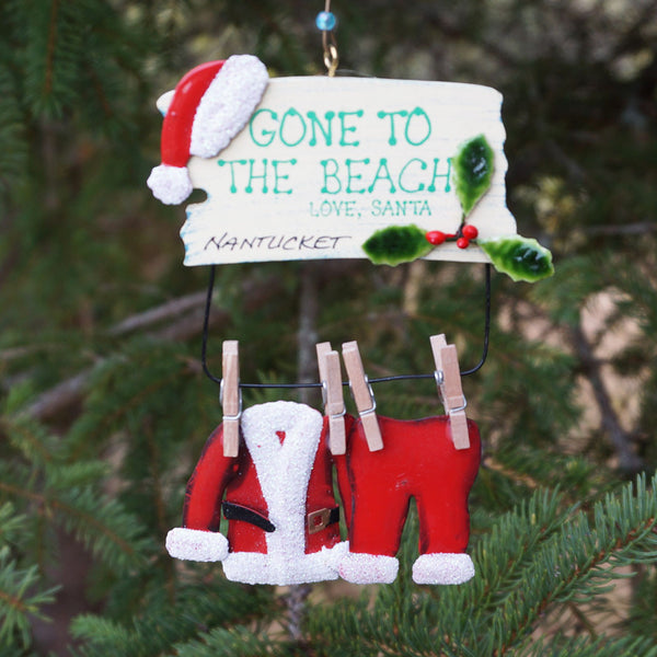 Nantucket Santa Gone To The Beach Ornament