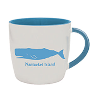 White & Turquoise Whale & Moby Dick Quote Mug