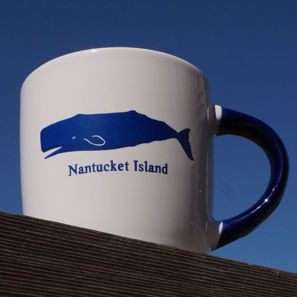 White & Navy Whale & Moby Dick Quote Mug