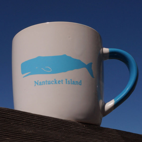 White & Turquoise Whale & Moby Dick Quote Mug