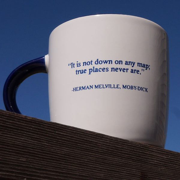 White & Navy Whale & Moby Dick Quote Mug