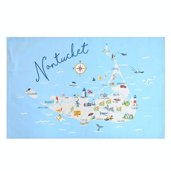 Nantucket Island Tea Towel