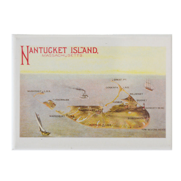 Vintage Island Map Magnet