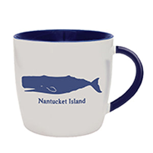 White & Navy Whale & Moby Dick Quote Mug
