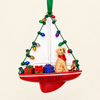 NANTUCKET SAILBOAT WITH YELLOW LAB ORNAMENT