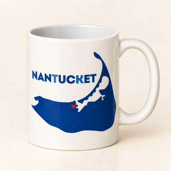 I HEART NANTUCKET MAP MUG
