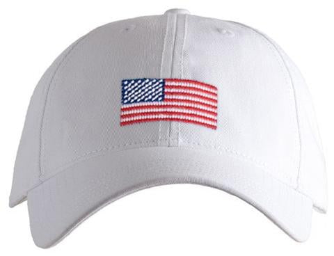 White Cap with American Flag