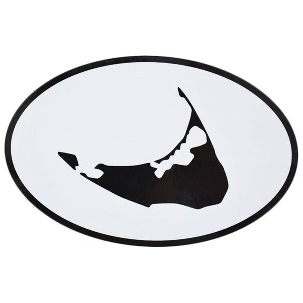 Nantucket Island Black & White Sticker (Large)