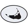 Nantucket Island Black & White Sticker (Large)
