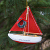 Nantucket Red Sailboat Ornament